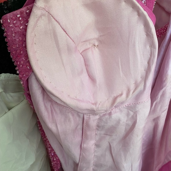 Pink Scala Beaded Sheath Gown Size Large Mermaidcore Holiday Glamcore Balletcore - Picture 15 of 16